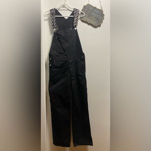 H&M Sesame Street Bib Overalls – Black Cotton Twill Dungarees (Size S)